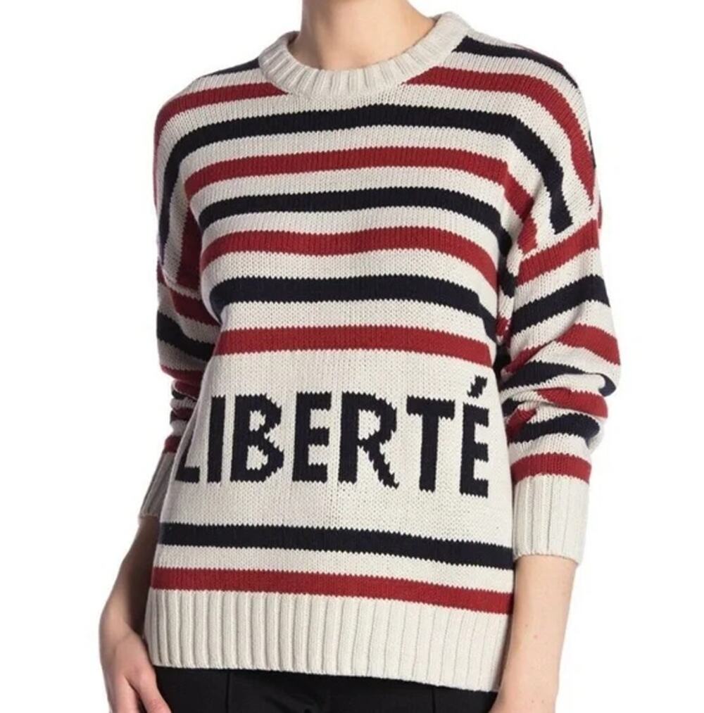 360 Sweater LIBERTE Crew Neck Sweater Breton Striped Chunky Knit Pullover